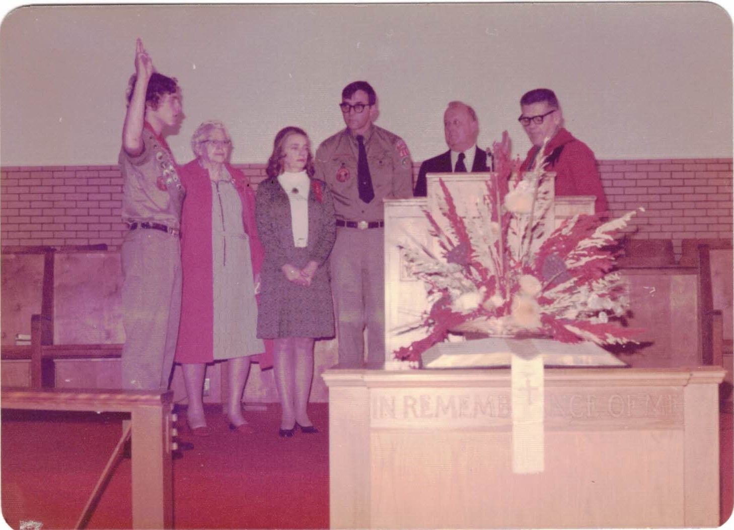 Tom Vail Eagle Scout award ceremony<br />
- January 1975