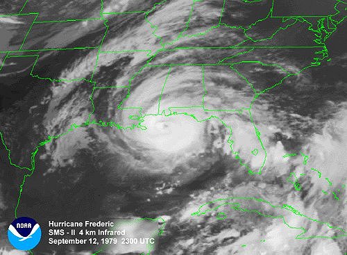 Hurricane Frederic satellite photo