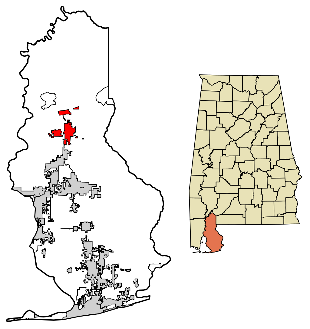 Baldwin County Alabama and Bay Minette map