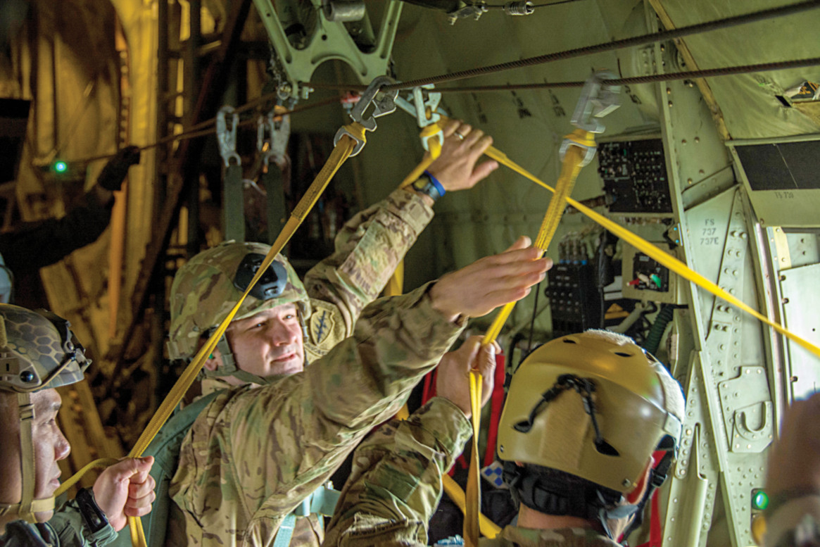 Paratroopers ready for a Static Line Jump