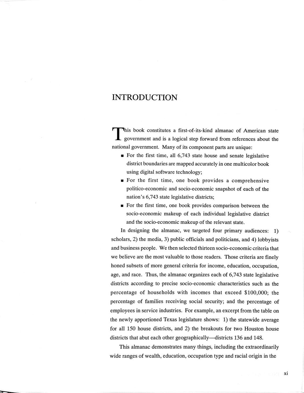 Almanac of State Legislatures - page xi